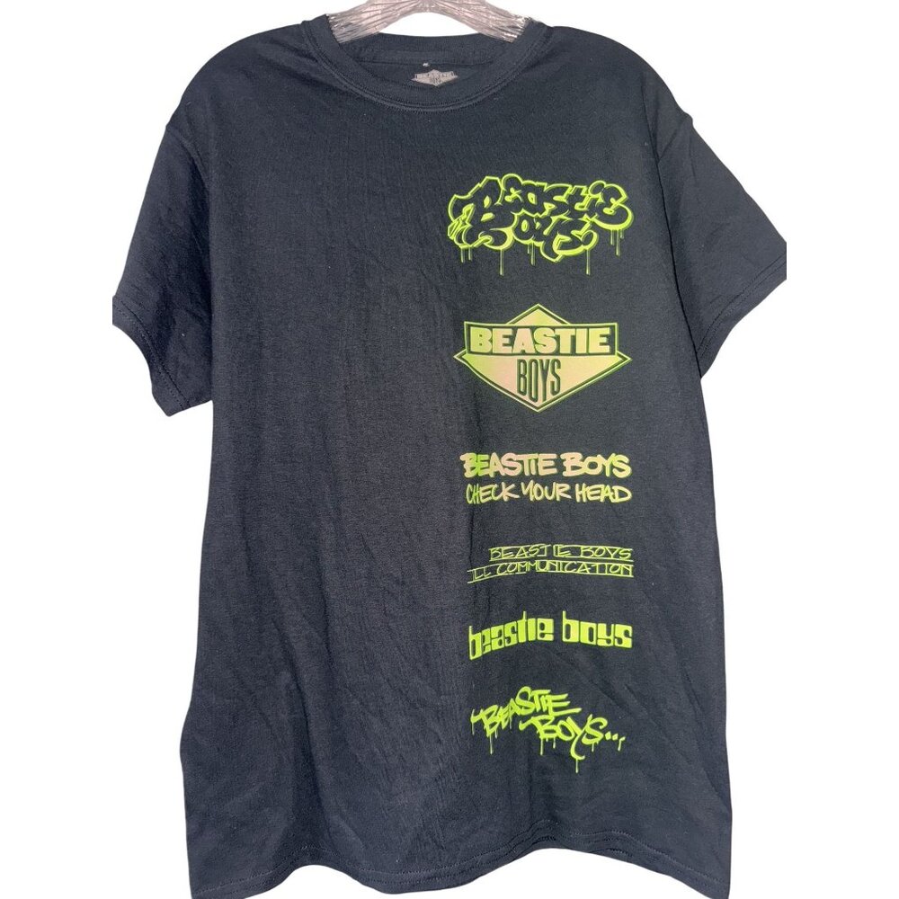 Beastie Boys FACT Graphic T-Shirt Black Medium Neon Green Print